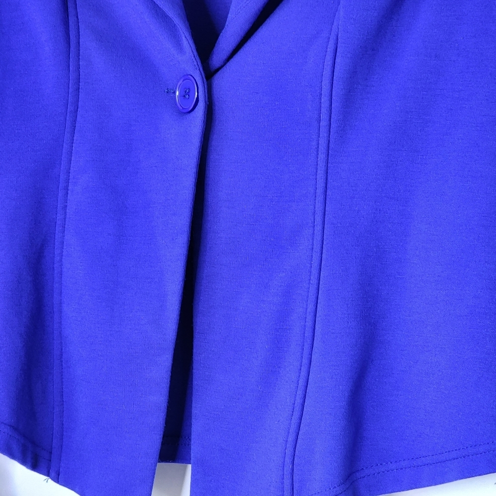 CiTY CHIC winter jacket cobalt blue open cropped blazer size 14 - Picture 9 of 15